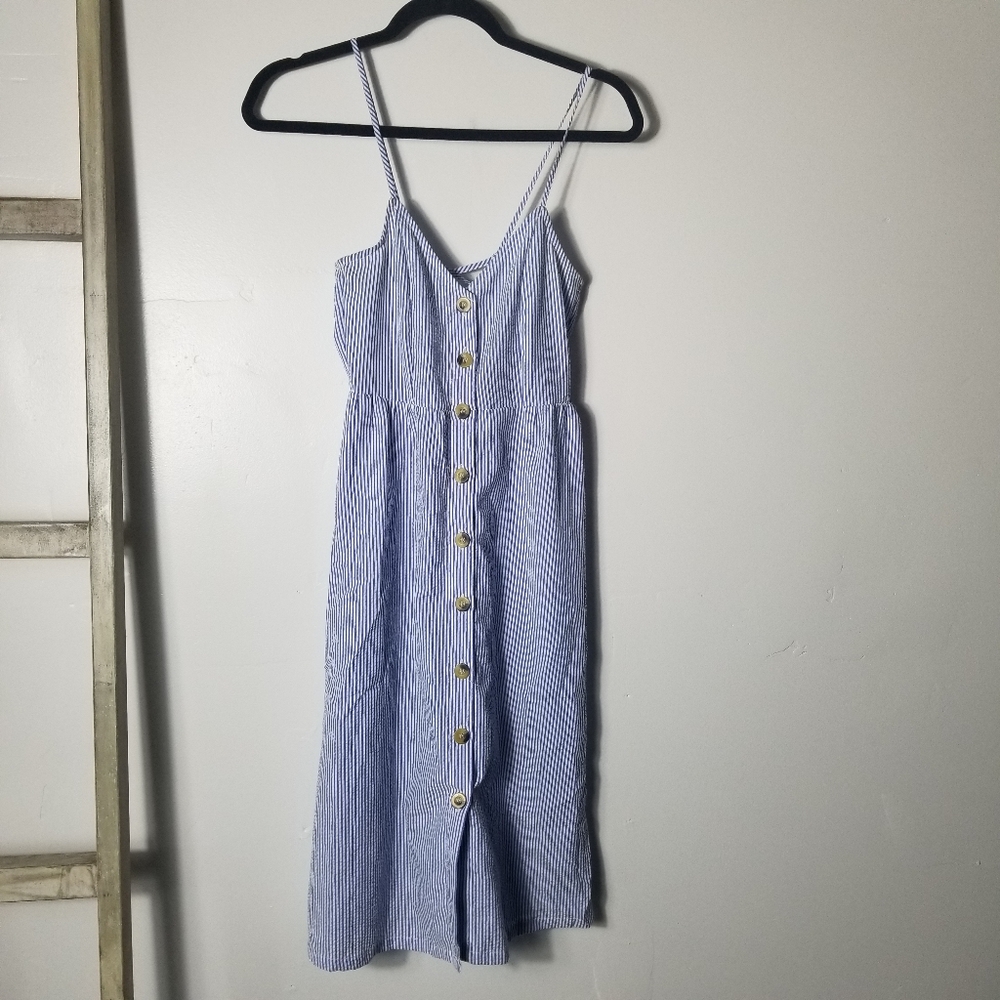 DIVIDED H&M BLUE AND WHITE STRIPED DRESS SIZE 0